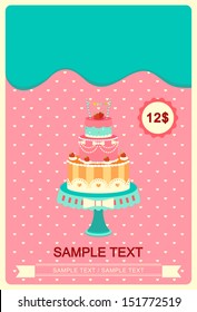 Cute colorful cakes card vector/illustrator