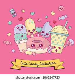 Ilustración de dulce y colorido. Vector
