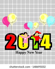 Cute and colorful card 2014