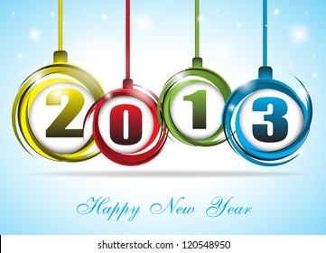 Cute and colorful card on New Year 2013. Clip-art