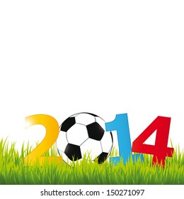 Cute and colorful card on New Year 2014