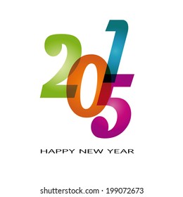Cute and colorful card on New Year 2015