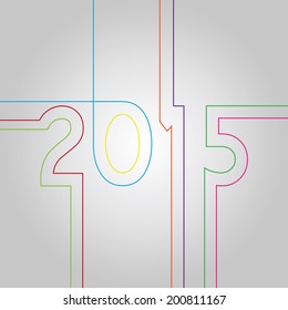 Cute and colorful card on New Year 2015