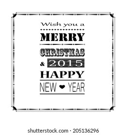 Cute and colorful card on New Year 2015