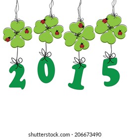 Cute and colorful card on New Year 2015