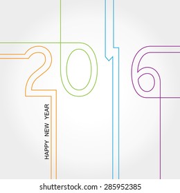 Cute and colorful card on New Year 2016