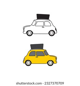 Cute colorful cars isolated on a white background. Icons in colour style for design of children's rooms, clothing, textiles. Vector illustration
