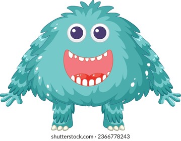 A cute and colorful cartoon character with blue hair