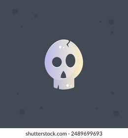 Cute Colorful Cartoon Skull Isolated Vector Design