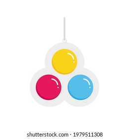 Cute and colorful cartoon style antistress sensory toy, bubble fidget, pop it accessory, keychain.  