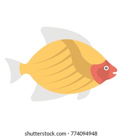 
A cute colorful cartoon vector icon fish 
