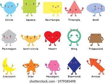 The cute colorful character shapes