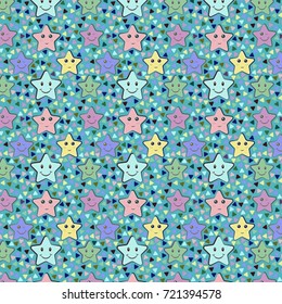 Cute colorful childish star pattern 