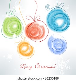 Cute colorful Christmas balls