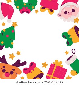 Borde de elemento de Navidades coloridas lindas