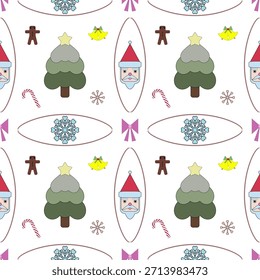 Bonito colorido Natal sem emenda padrão 