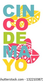 Cute and Colorful Cinco De Mayo Poster, Card Greeting, or Shirt Design with Hat Icon. Vector Illustration for Graphic Design, Template, Layout, Background and more. 