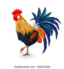 cute colorful Cockerel for your design