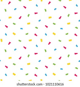 Cute colorful confetti, sprinkles seamless pattern background.