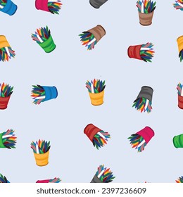 cute colorful crayon seamless patern