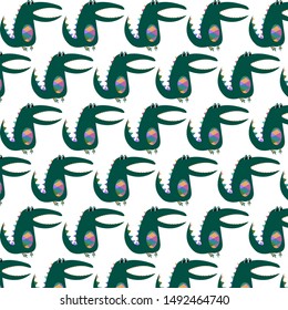 Cute colorful crocodile character. Pattern perfect for kids fabric, textile, nursery wallpaper. Illustration made in bright colors for cartoon, book or magazine