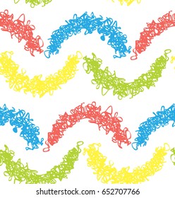 Cute colorful curly semicircle moon seamless pattern
