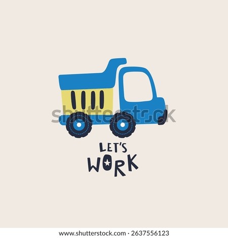 Cute and colorful digger and  Trucks Vector Illustration For Kids seamless slogans print pattern graphic tee design for kids market as vector