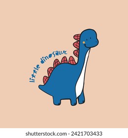 Cuto colorido dinosaurios Dino imprimir diseño gráfico de tee para el mercado infantil como vector