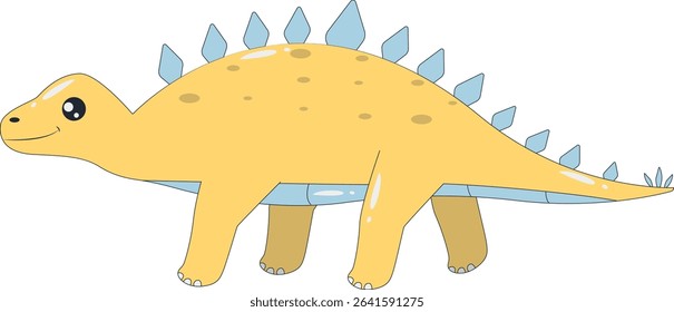 Cute Colorful Dinosaur Isolated on White Background. Flat Cartoon Vector Character.