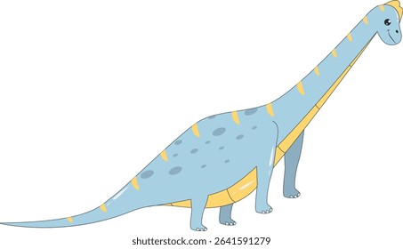 Cute Colorful Dinosaur Isolated on White Background. Flat Cartoon Vector Character.