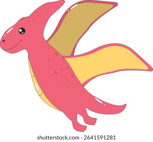 Cute Colorful Dinosaur Isolated on White Background. Flat Cartoon Vector Character.