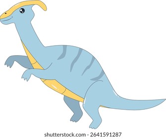 Cute Colorful Dinosaur Isolated on White Background. Flat Cartoon Vector Character.