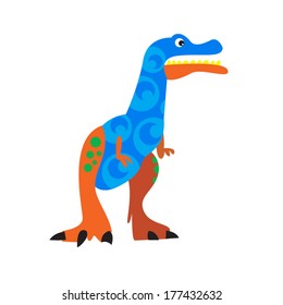 cute colorful dinosaur isolated vector