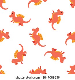 Cute colorful dinosaur on a white background. Predators in a flat style. Cartoon animals reptiles for web pages.
Stock vector illustration for decor, design, textile baby,
wallpaper, wrapping paper