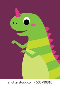 cute colorful dinosaur vector