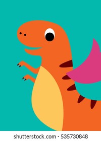 cute colorful dinosaur vector