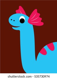 cute colorful dinosaur vector