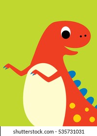 cute colorful dinosaur vector