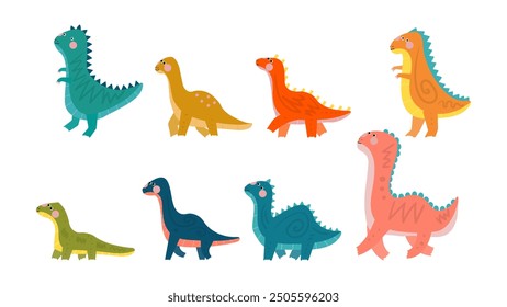 Lindo conjunto de Vector de dinosaurios de colores