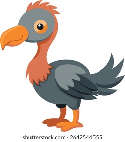 Uma ilustração vetorial de dodô bonito e colorido, ilustração moderna de dodô, desenhos animados vetoriais de dodô, design de ícone vetorial de dodô
