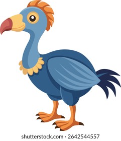 Uma ilustração vetorial de dodô bonito e colorido, ilustração moderna de dodô, desenhos animados vetoriais de dodô, design de ícone vetorial de dodô