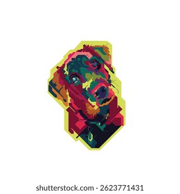 cute colorful dog on wpap style