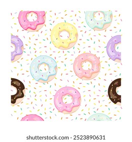 CUTE COLORFUL DONUT BACKGROUND ART FOR FOODIES