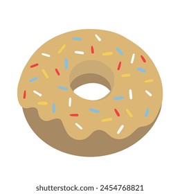 Cute colorful donut vector dessert illustration