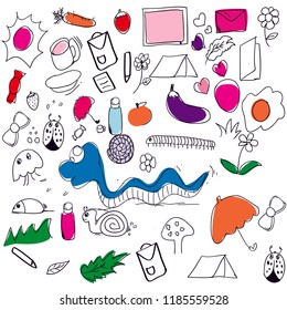 cute colorful doodle vector