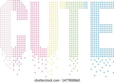 cute colorful dots vector text