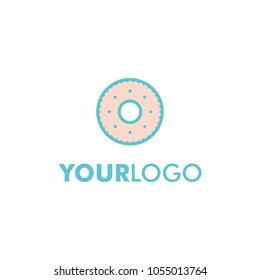 Cute, colorful doughnut. Logo design.