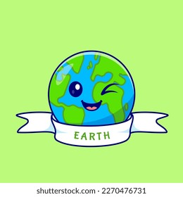 	
Cute colorful Earth planet logo illustration