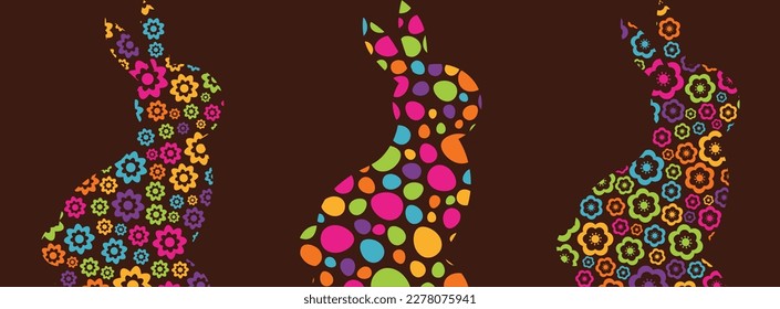 Cute colorful Easter bunny. Vector illustration.