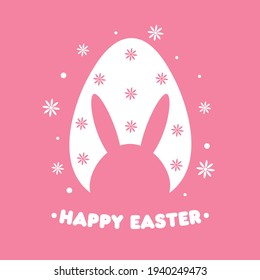 cute colorful easter eggs with bath bunny ears and ornaments during the coronavirus epidemic. social distancing concept covid19. vector illustration